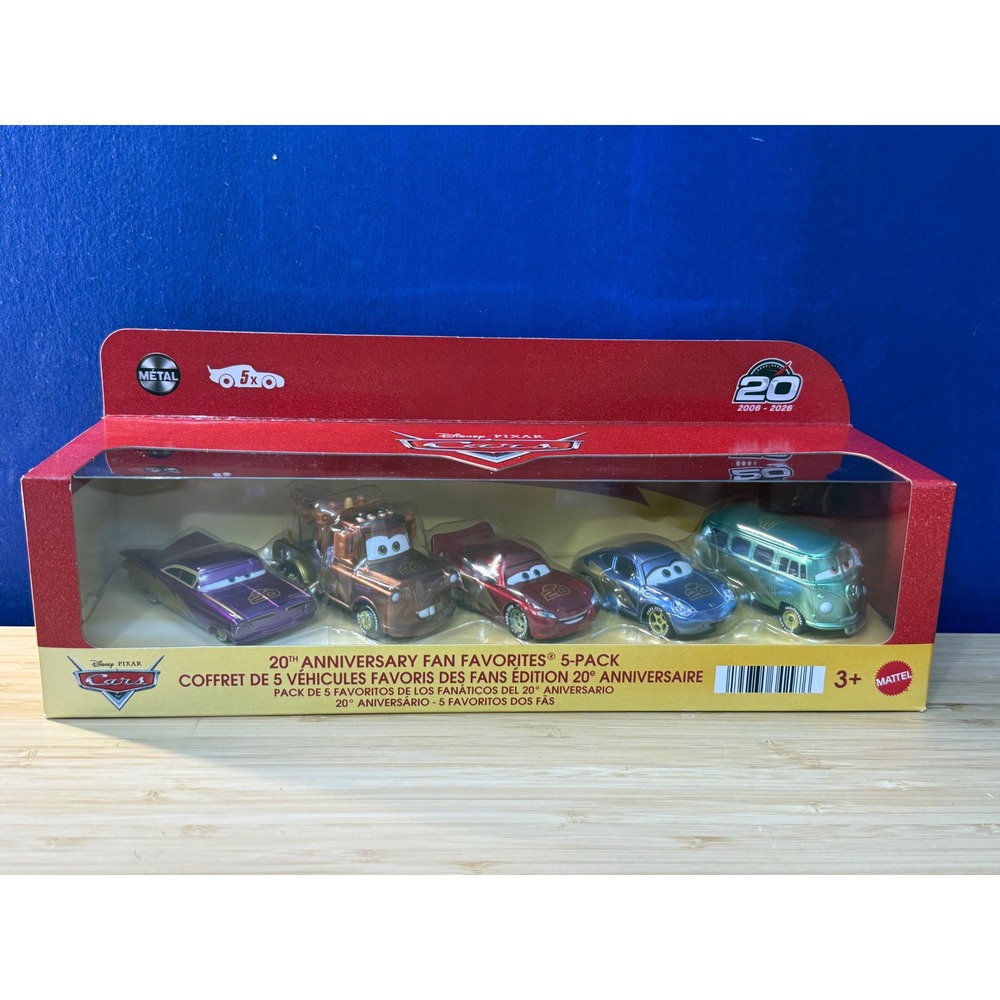 Disney Pixar Cars 20th Anniversary Fan Favorites 5-Pack Mattel Die-Cast Metal